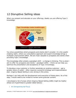 12 Disruptive Selling Ideas
