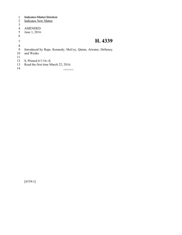 2015-2016 Bill 4339 Text of Previous Version (Jun. 1, 2016) - South Carolina Legislature Online