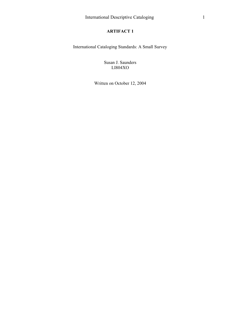 International Cataloging Standards: How Far Have the Paris Principles Taken Us