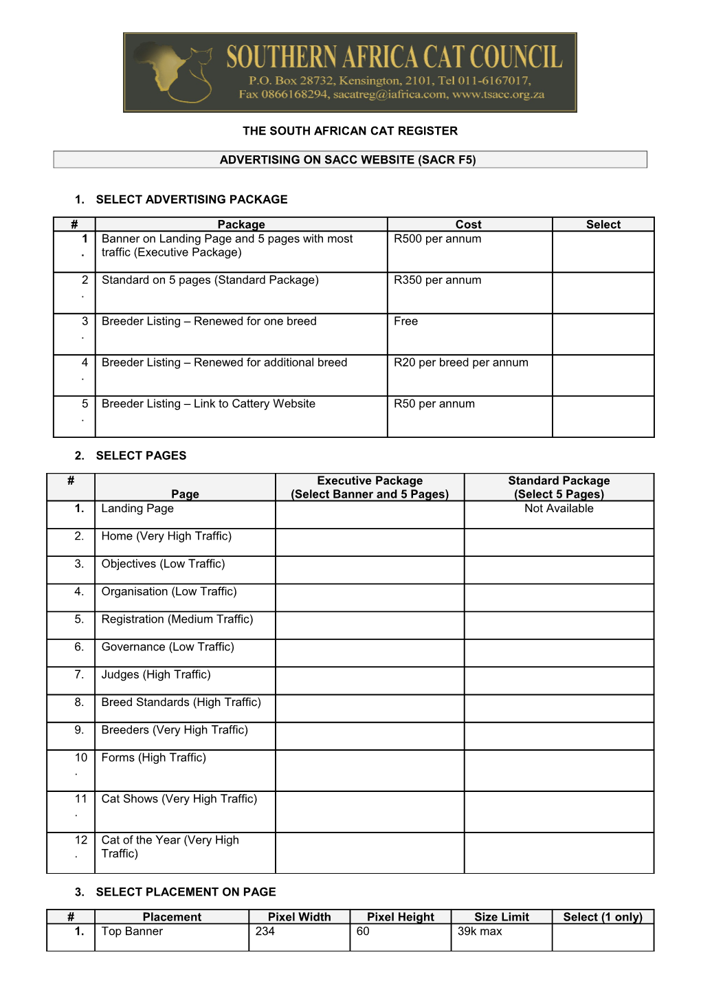 The South African Cat Register