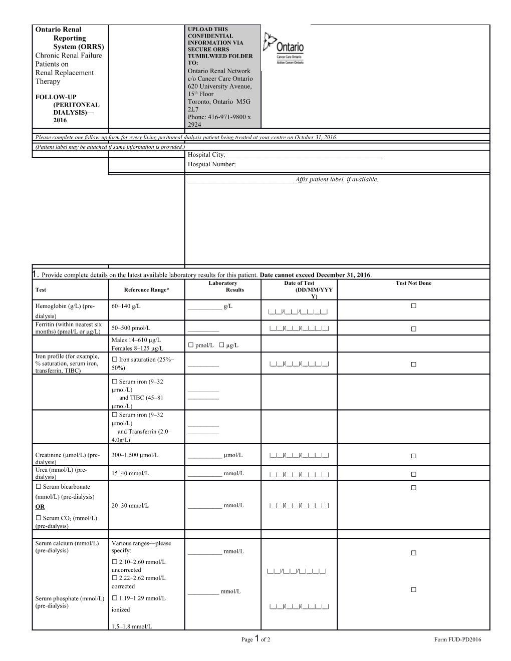 Canadian Organ Replacement Register