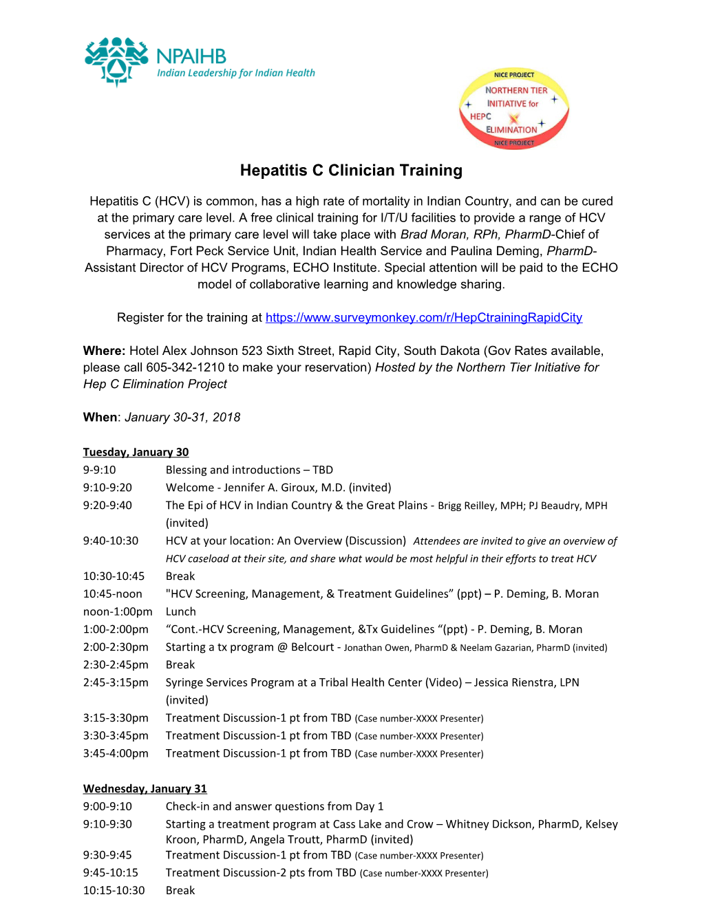 Register for the Training At