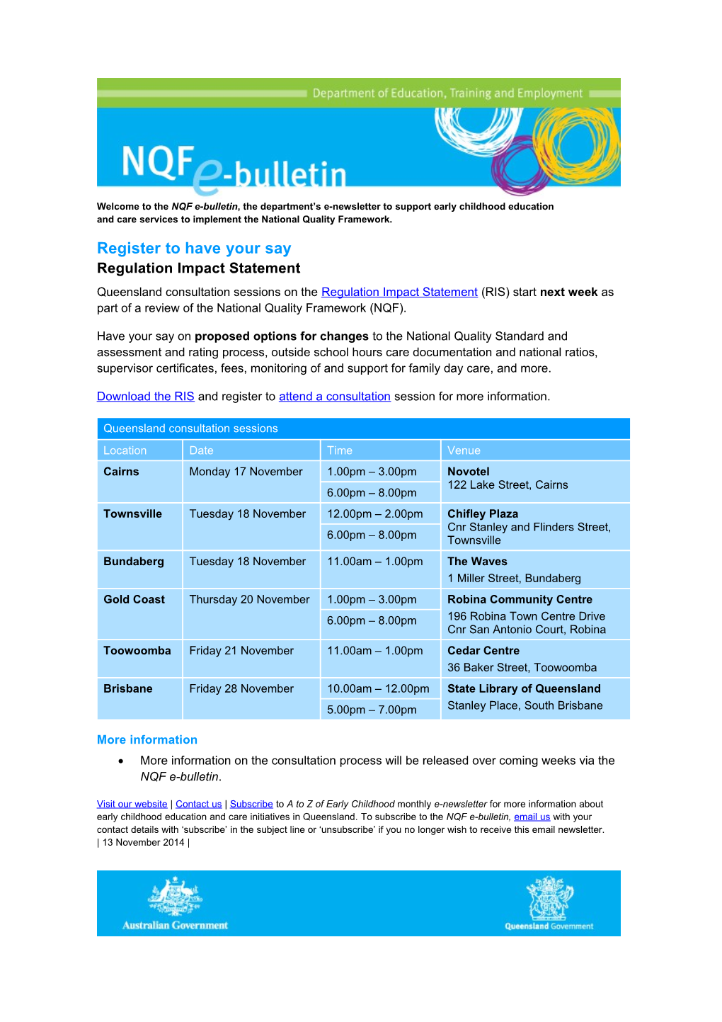 NQF E-Bulletin - Register to Have Your Say