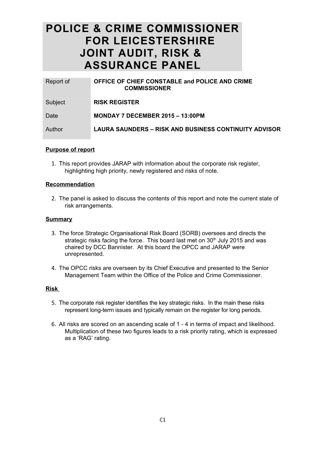 Paper-C-Risk-Register-Paper-December-2015