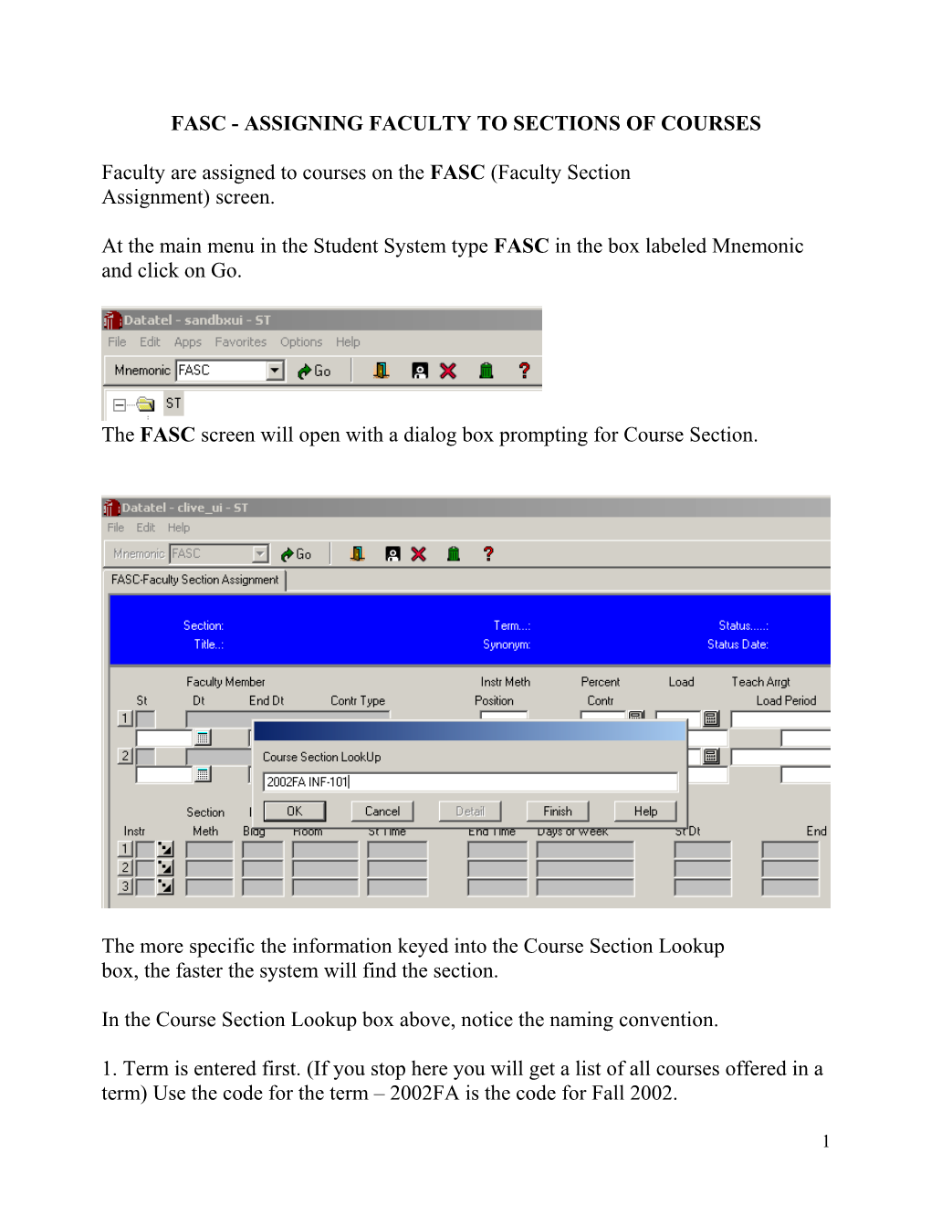 Assigning Faculty to Sections of Courses
