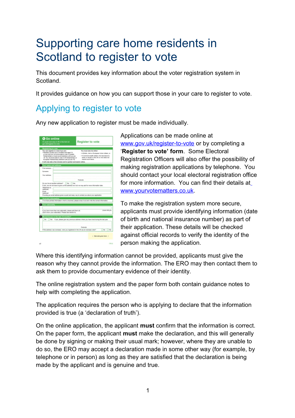 IER - Supporting Applicants to Register - Scotland