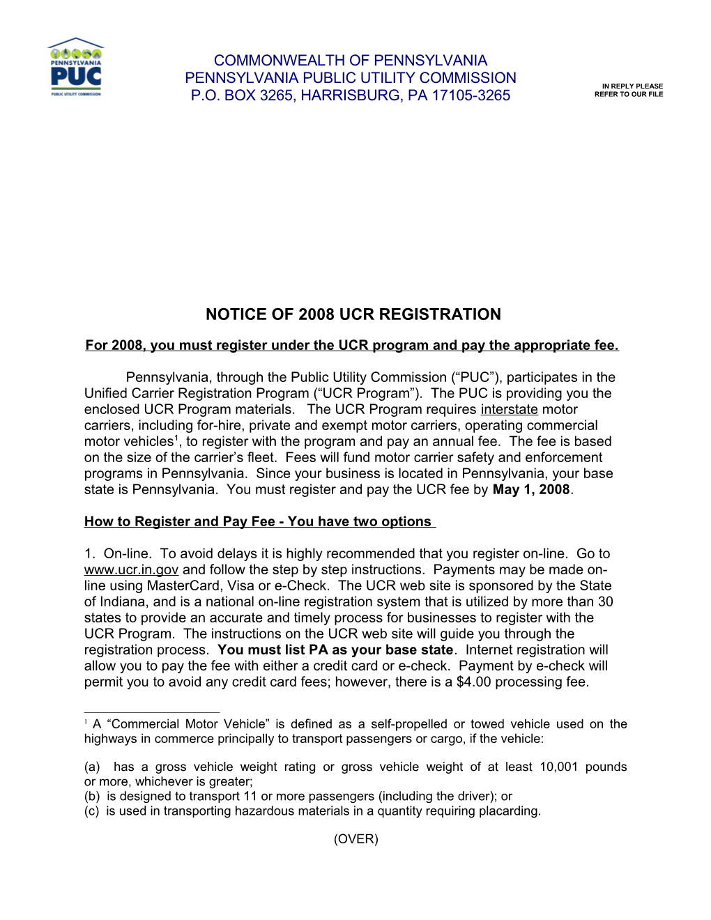 How to Register and Pay Fee - You Have Two Options