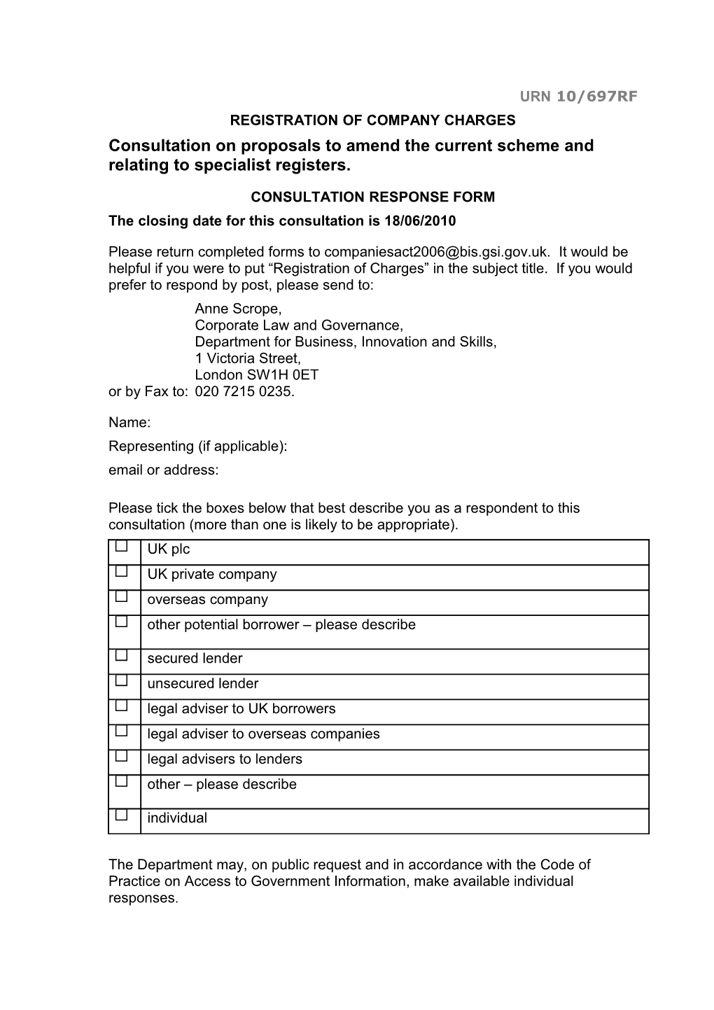 Consultation on Proposals to Amend the Current Scheme and Relating to Specialist Registers