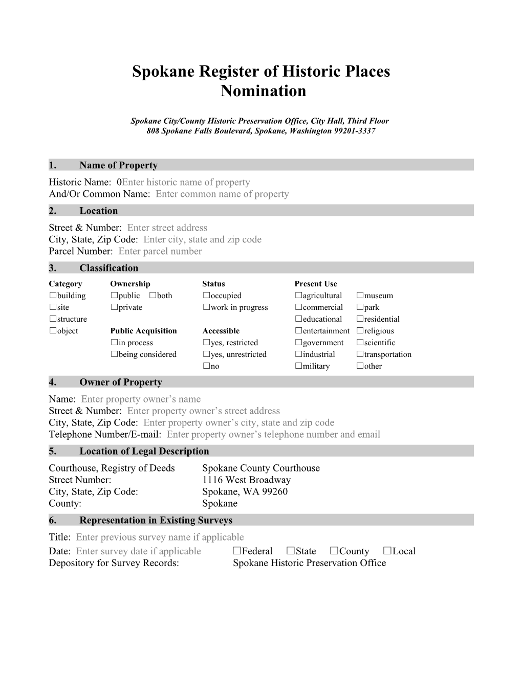 Spokane Register of Historic Places