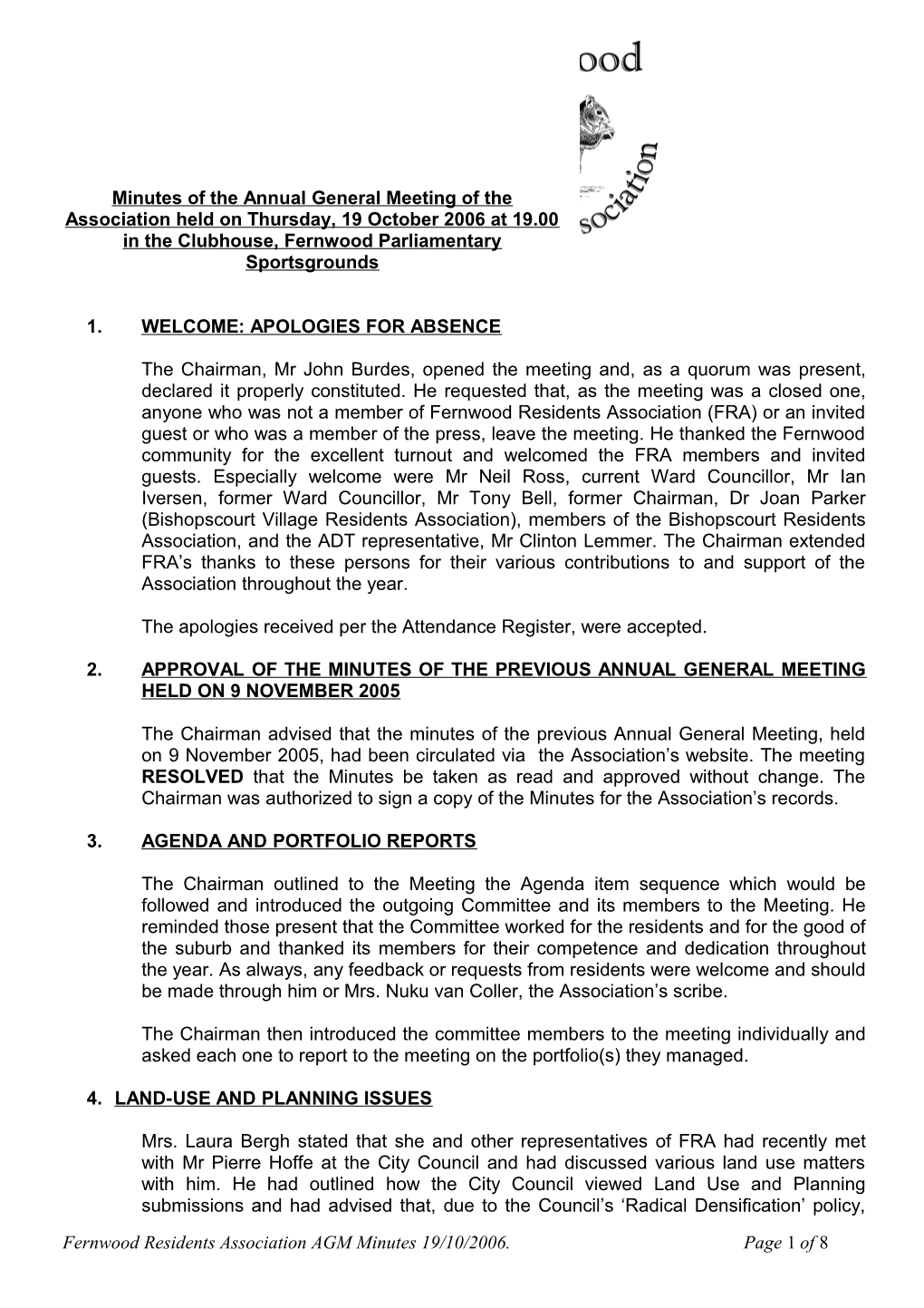 The Apologies Received Per the Attendance Register, Were Accepted