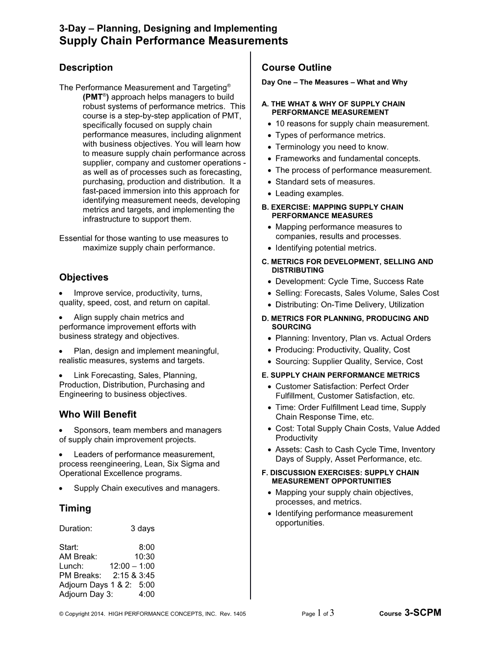 3-Day Planning, Designing and Implementing