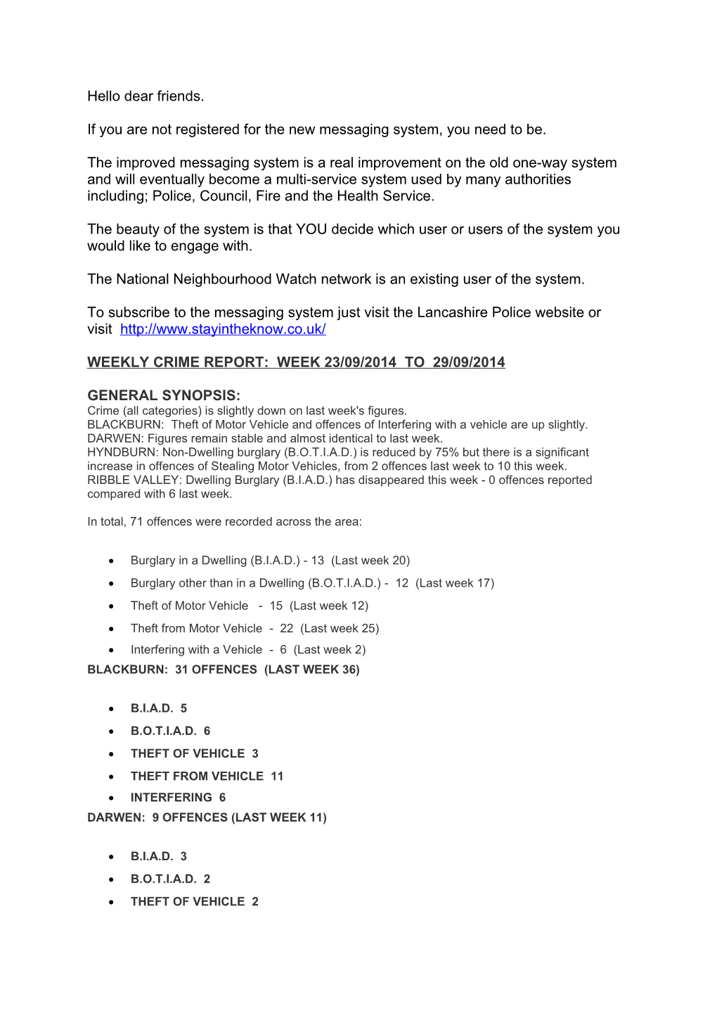 If You Are Not Registered for the New Messaging System, You Need to Be