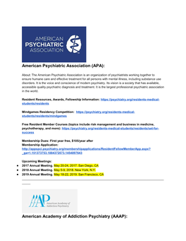 American Psychiatric Association (APA)