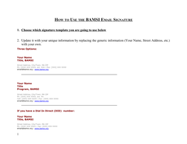 How to Use the BAMSI Email Signature