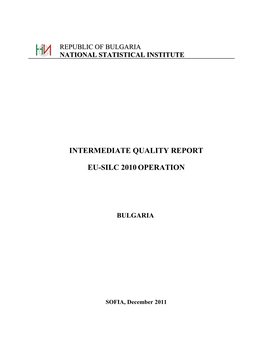 Intermediate Quality Report