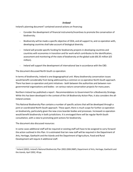 Ireland S Planning Document 1 Contained Several Actions on Financing