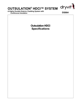 Outsulation HDCI System Specifications - DS864