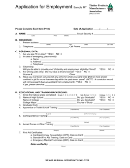 Please Complete Each Item(Print) Date of Application