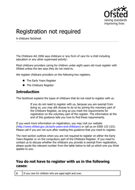Registration Not Required