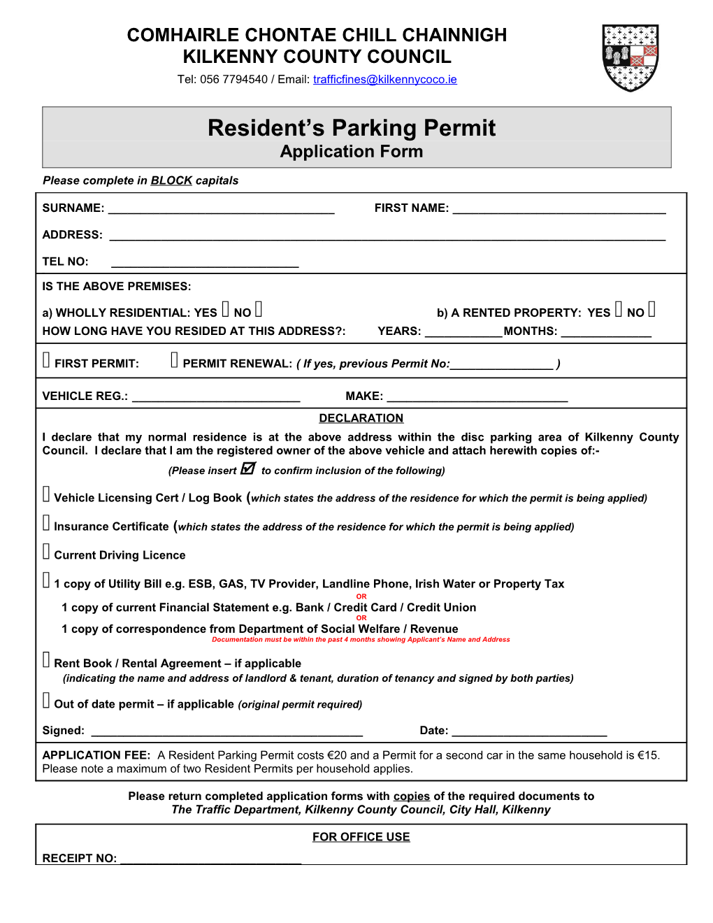Resident S Parking Permit