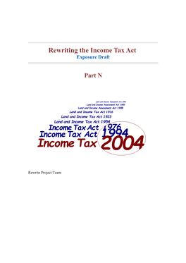 Rewriting the Income Tax Act - Exposure Draft - Part N Commentary