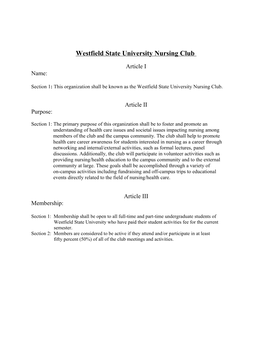 Westfield State University Nursing Club