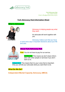 York and District Mind General Counselling Assessment Form