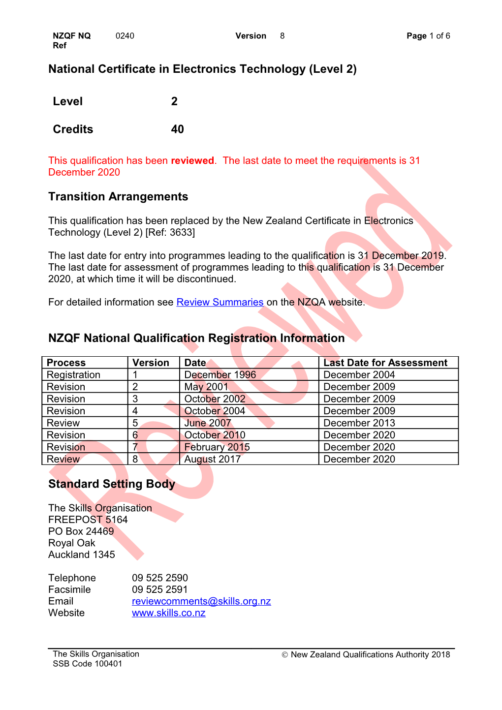 0240 National Certificate in Electronics Technology (Level 2)