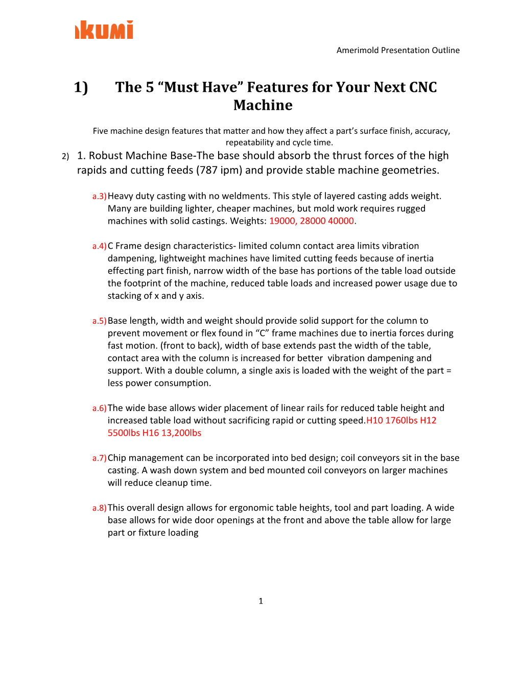 1)The 5 Must Have Features for Your Next CNC Machine