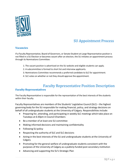1. the Vacant Position Is Advertised on the SU Website and Eligible Students Can Apply