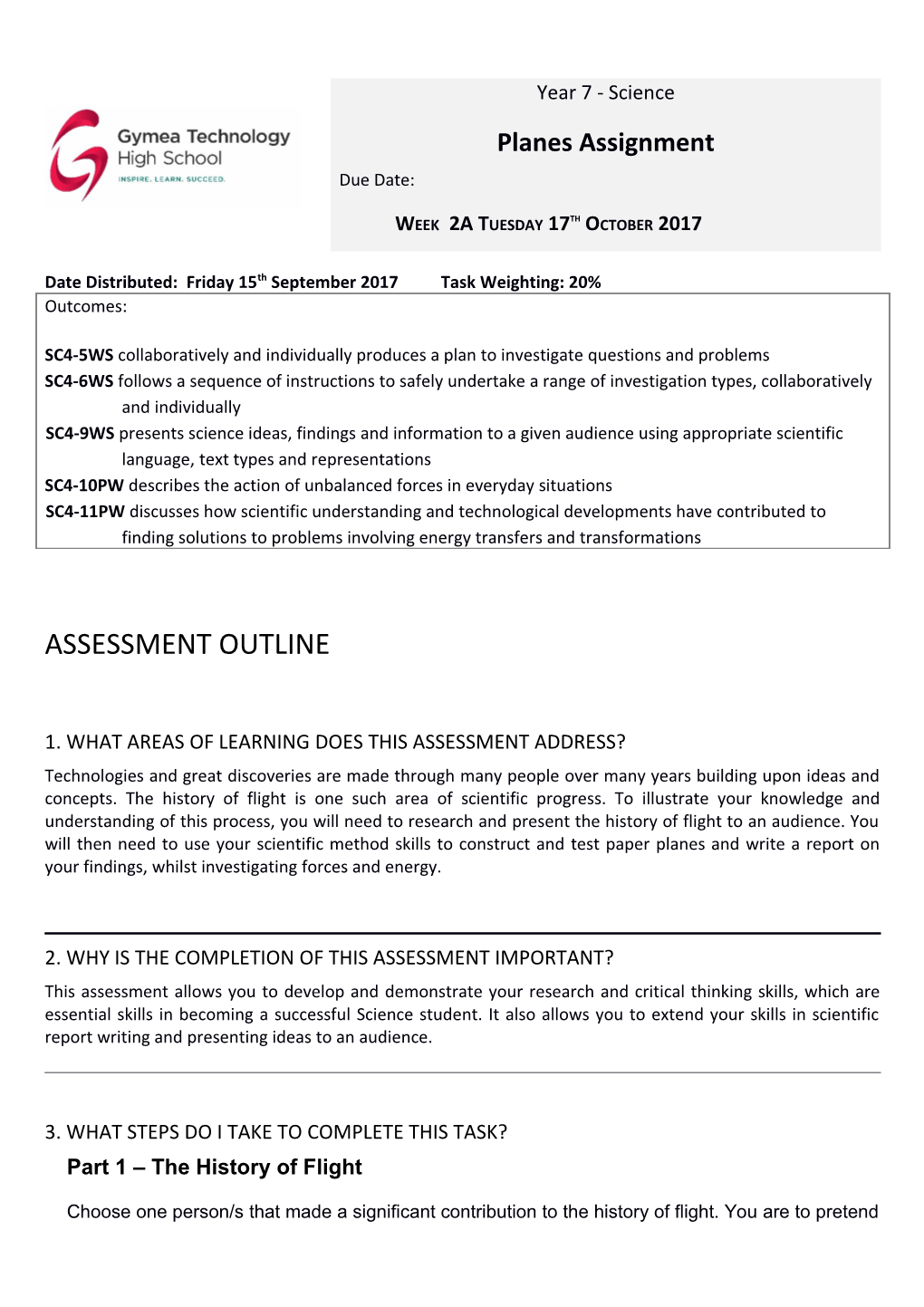 1. What Areas of Learning Does This Assessment Address?