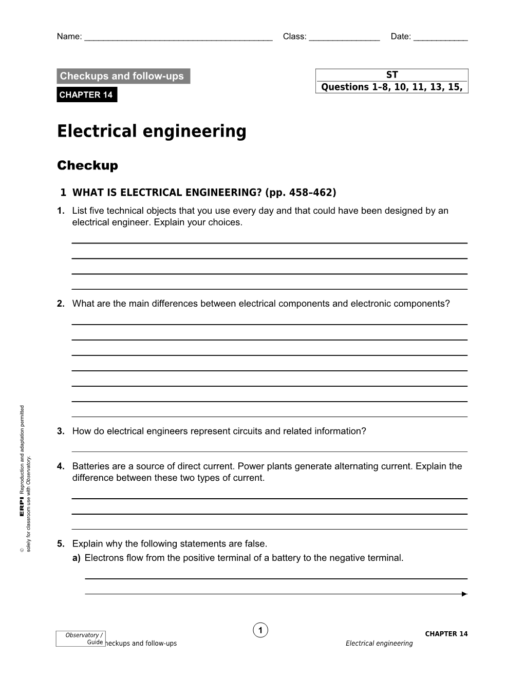 1 WHAT IS ELECTRICAL ENGINEERING?(Pp. 458 462)