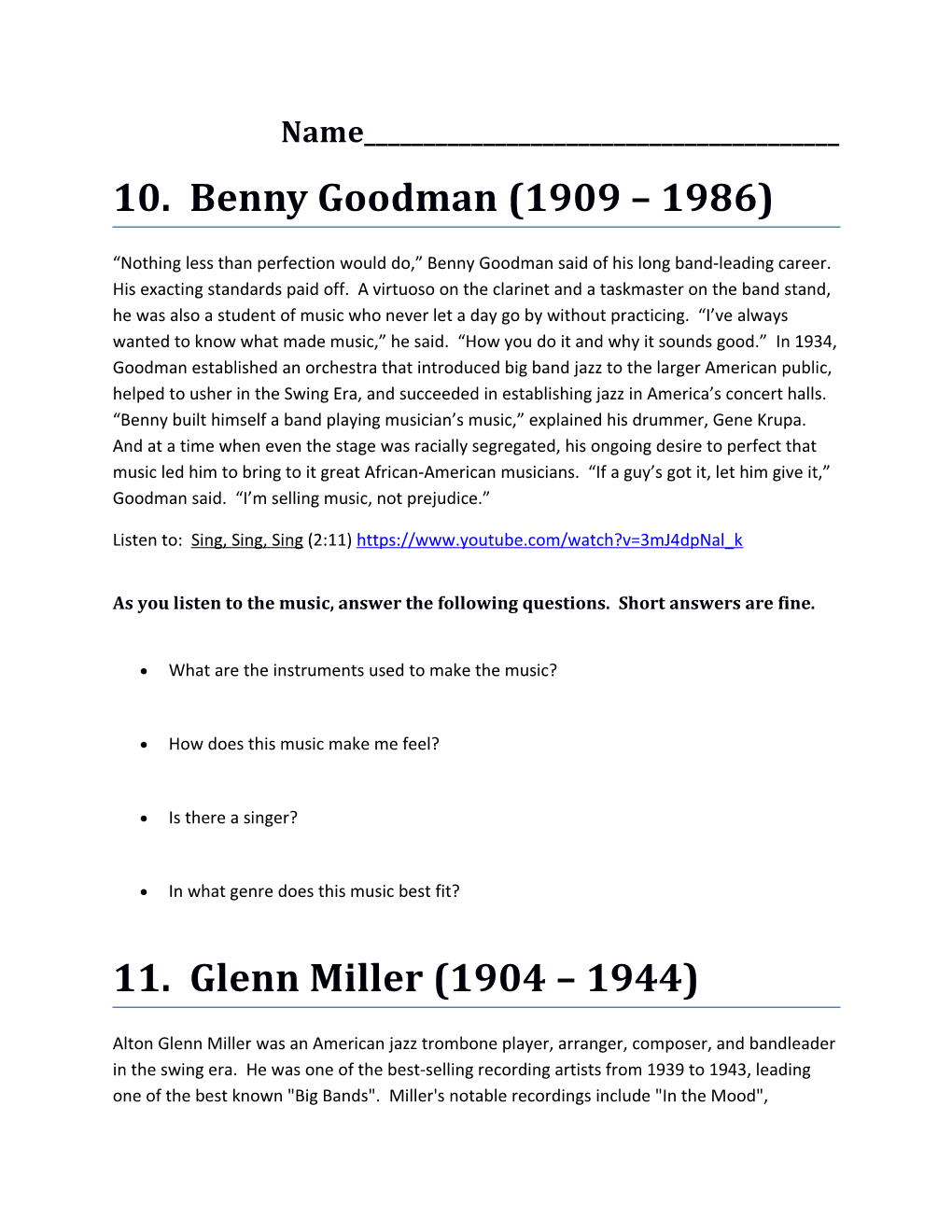 10. Benny Goodman (1909 1986)