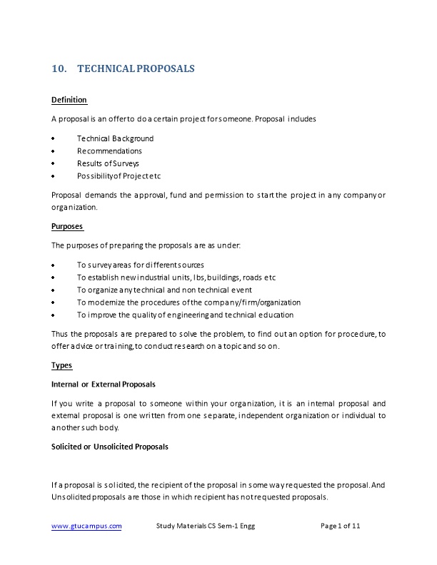 10.Technical Proposals