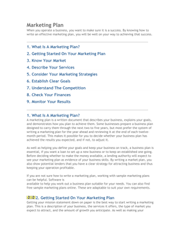 2. Getting Started on Your Marketing Plan
