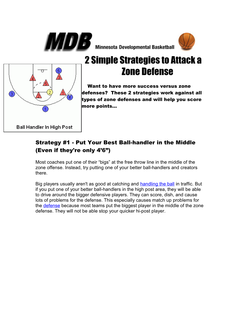 2 Simple Strategies to Attack a Zone Defense