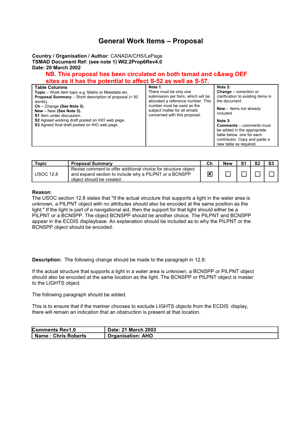 S-57 Base Document Review - Proposal