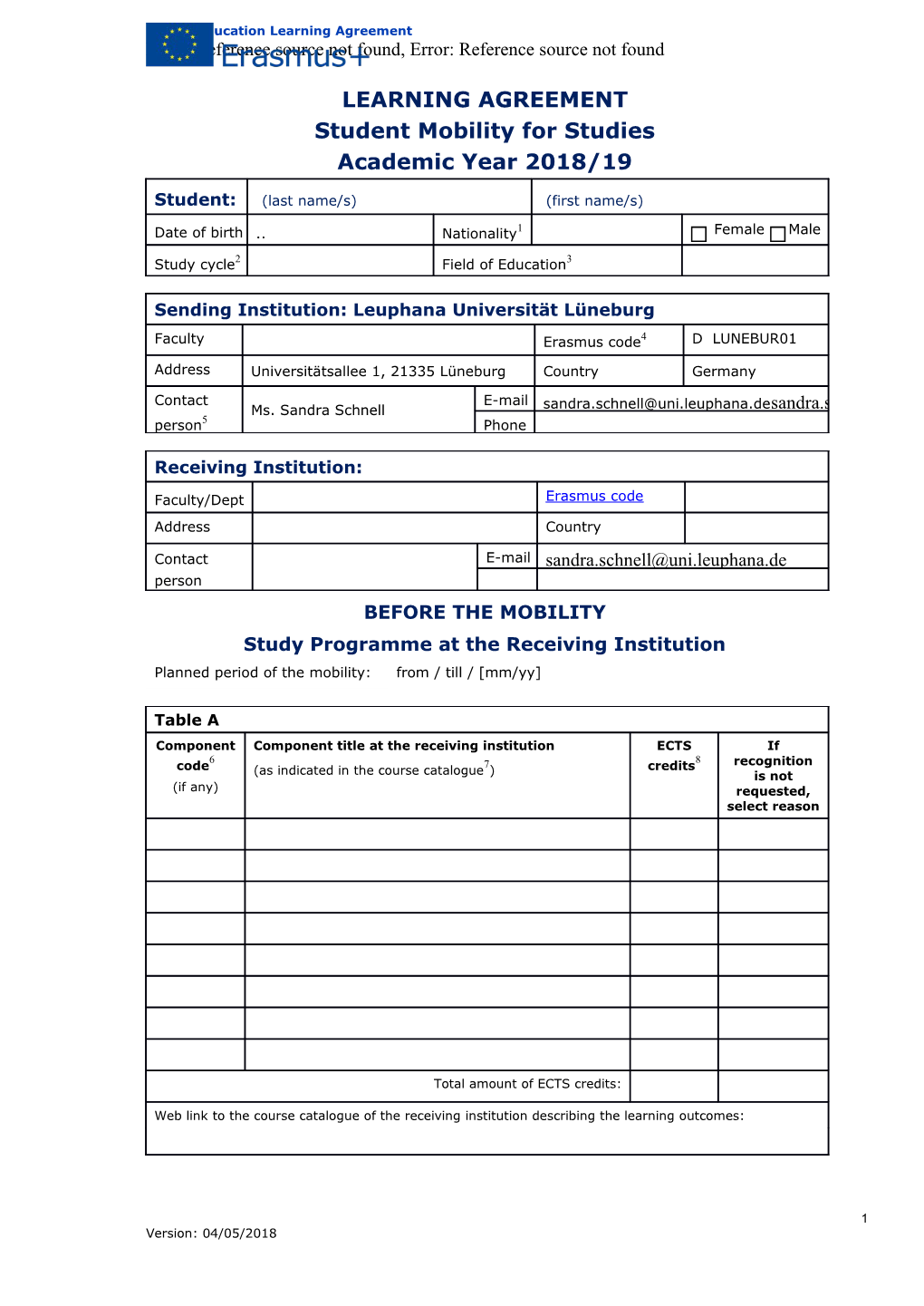 Student Mobility for Studies