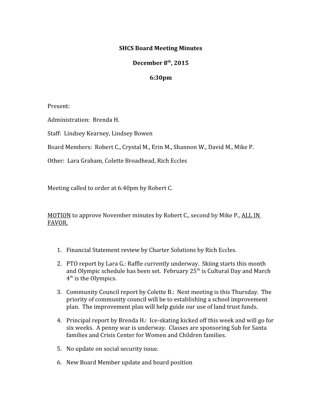 SHCS Board Meeting Minutes s1