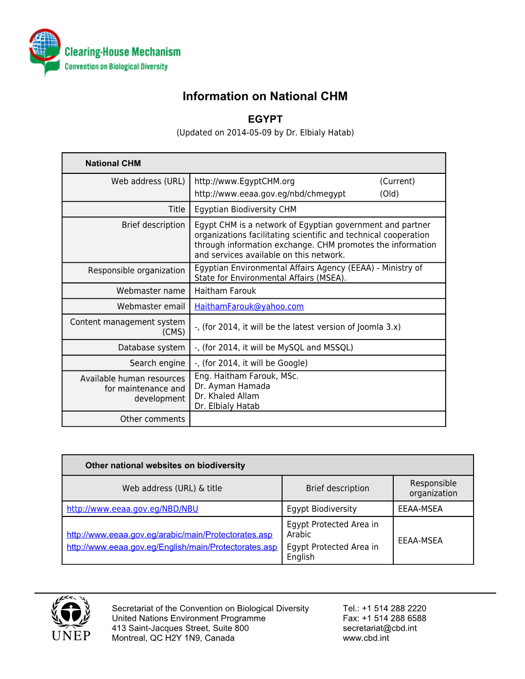 Regional Workshop for African Countries on the Chmnational CHM