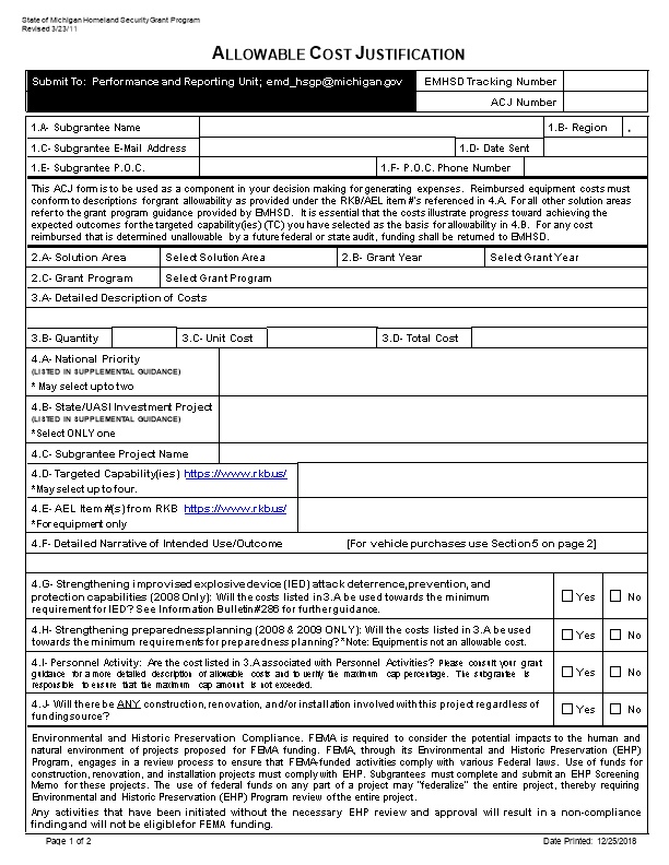2004 HSGP Eligibility Confirmation Form