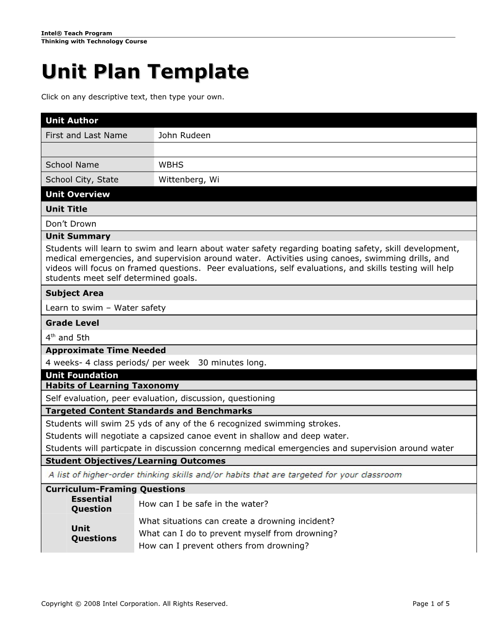 Unit Plan Template s39