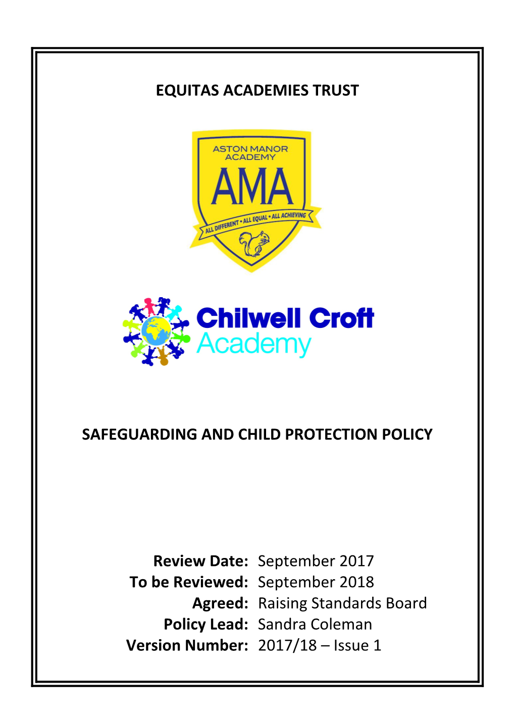 Part One: Safeguarding Policy