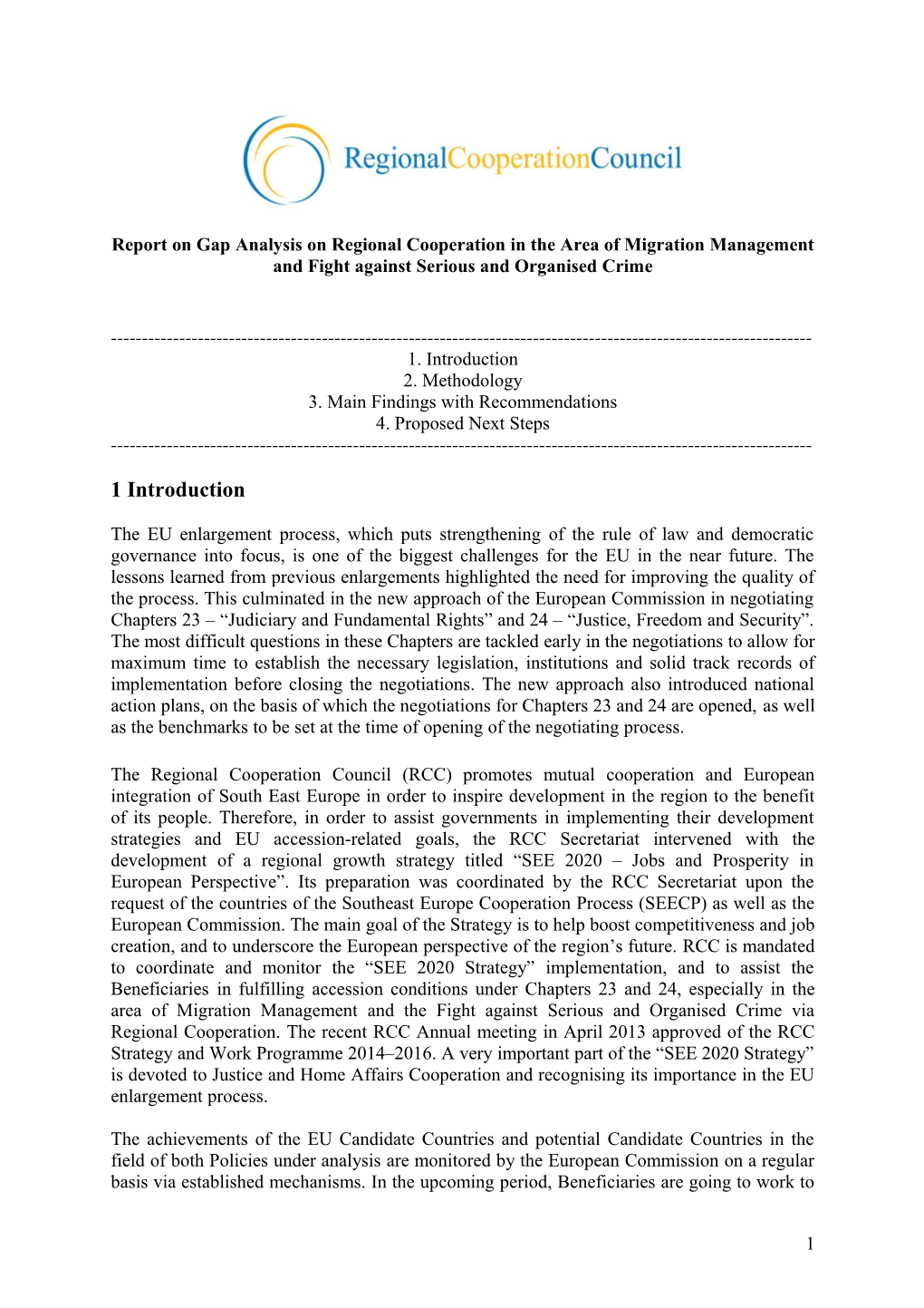 Draft Report on Gap Analysis on Regional Cooperation in the Area of Migration Management