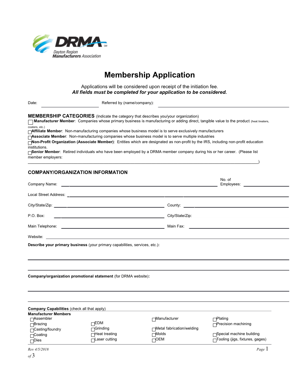 All Fields Must Be Completed for Your Application to Be Considered