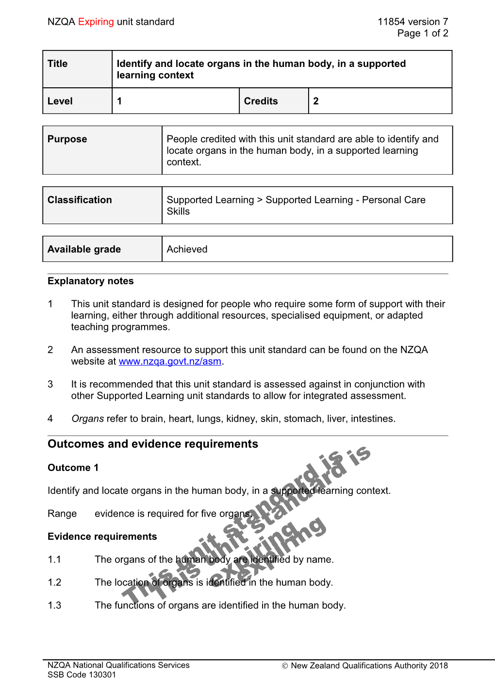 11854 Identify and Locate Organs in the Human Body, in a Supported Learning Context