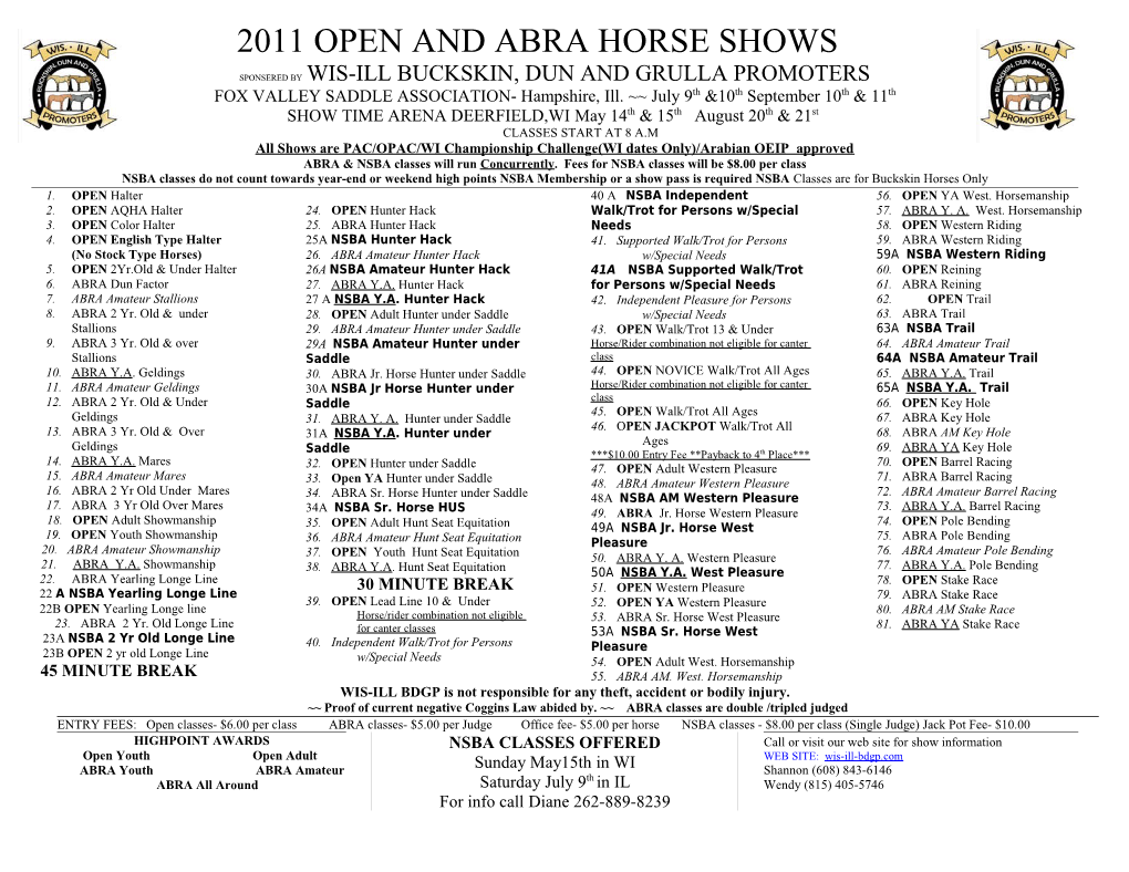 2007 Open and Abra Horse Shows