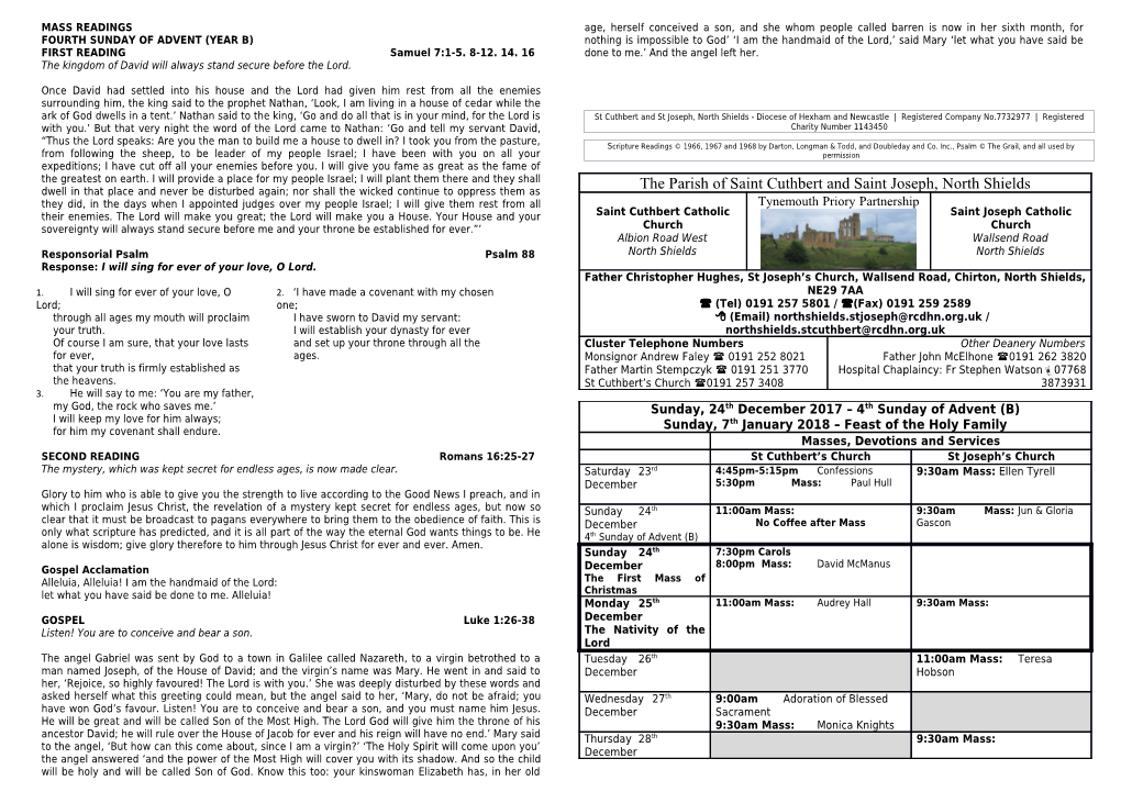 The Parish of Saint Cuthbert and Saint Joseph, North Shields