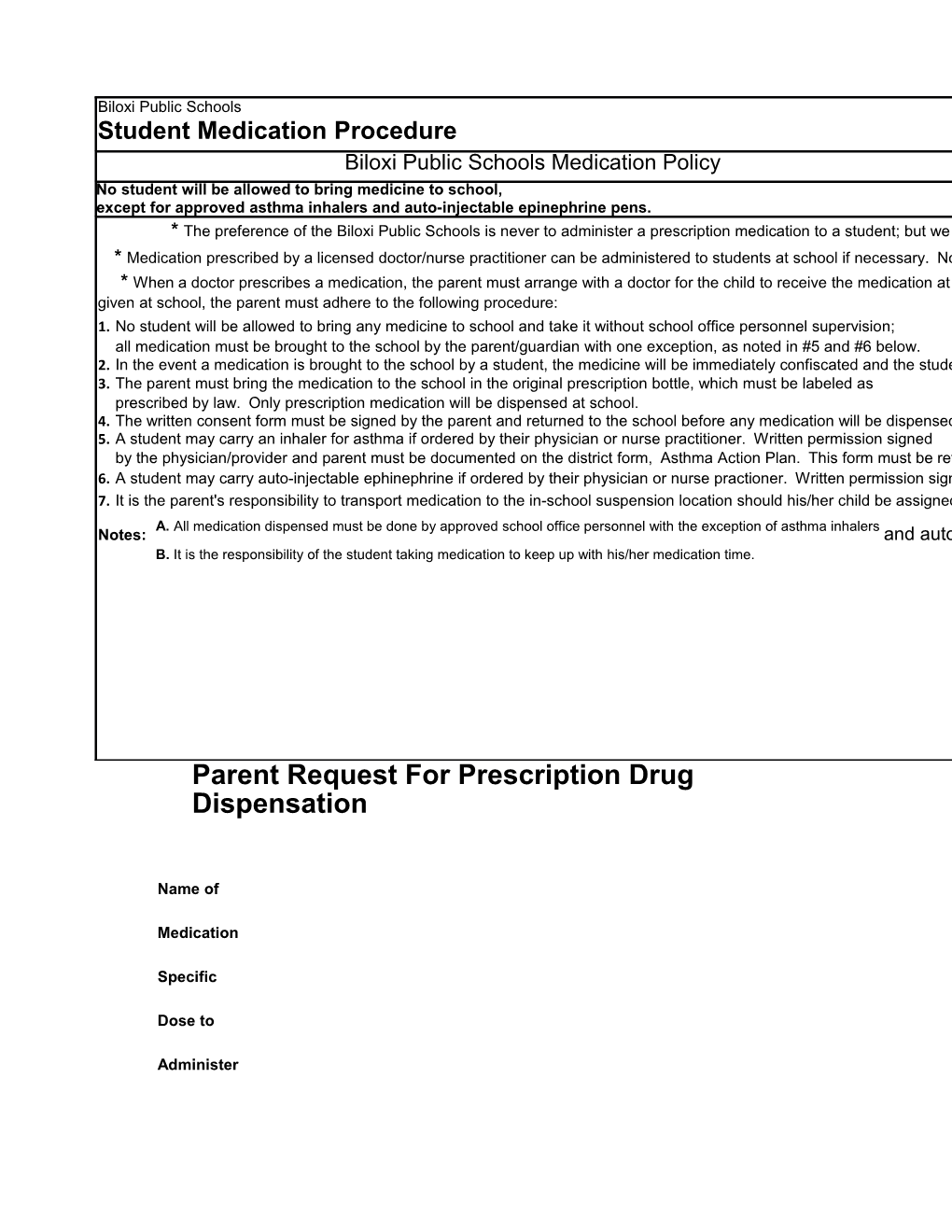 Medication Dispensenation Form.Xls