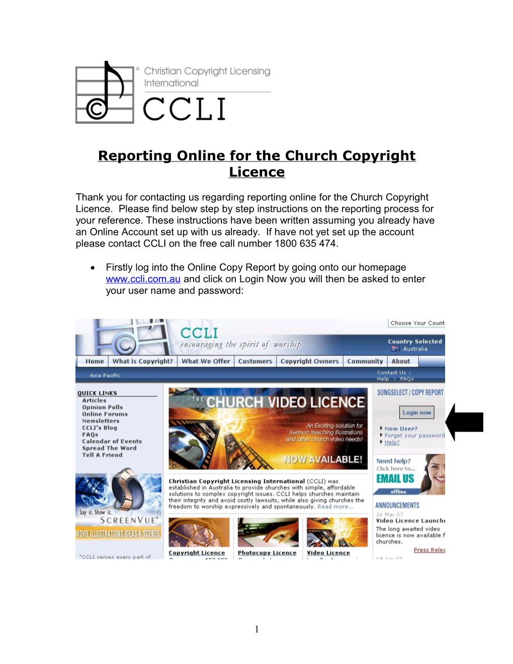 Reporting Online for the Church Copyright Licence